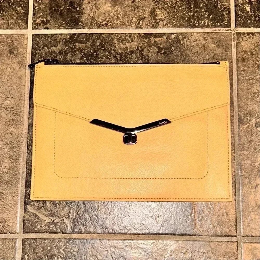 BOTKIER Leather Valentina Large Envelope Clutch+Wristlet Strap. Designer. NWT - Picture 9 of 15